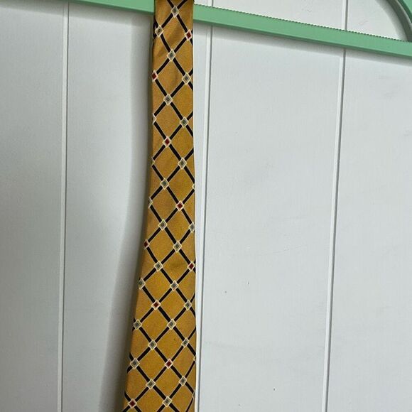 Vintage Beans McGee Yellow 100% Silk Men’s Neck Tie - Picture 4 of 8